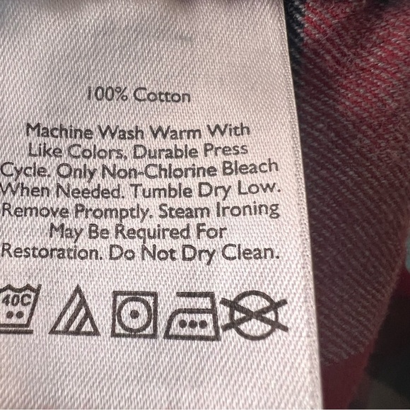 Eddie Bauer Red, Black & Grey Plaid Button Down Shirt 100% Cotton Size XL - Picture 10 of 10